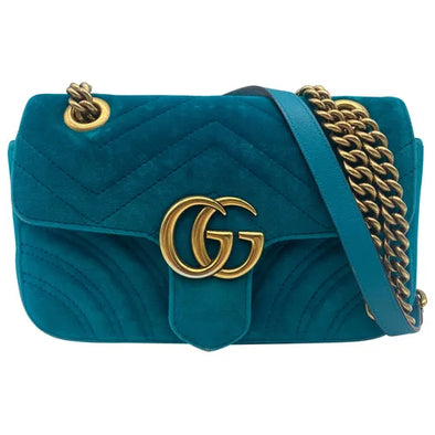 Sac en bandoulière GG marmont en velours - Gucci