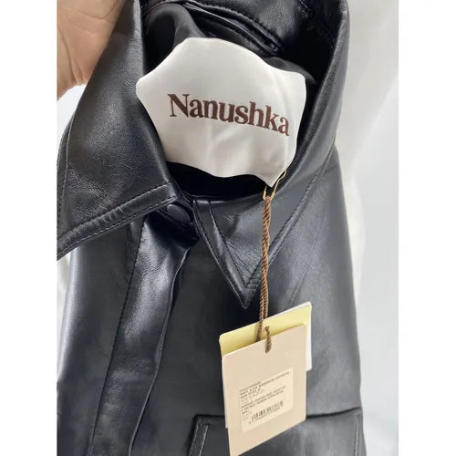 Veste courte en cuir - Nanushka